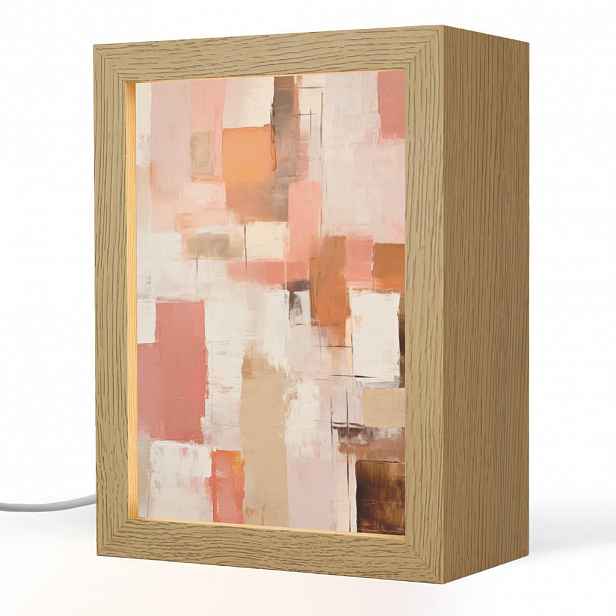 OnlyWow STOLNÍ LAMPA Umění - Růžová - Abstraktní 15x20 cm
