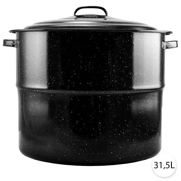 Perfect Home Smaltovaný hrnec 31,5L s poklicí, 45cm, černá, 10393
