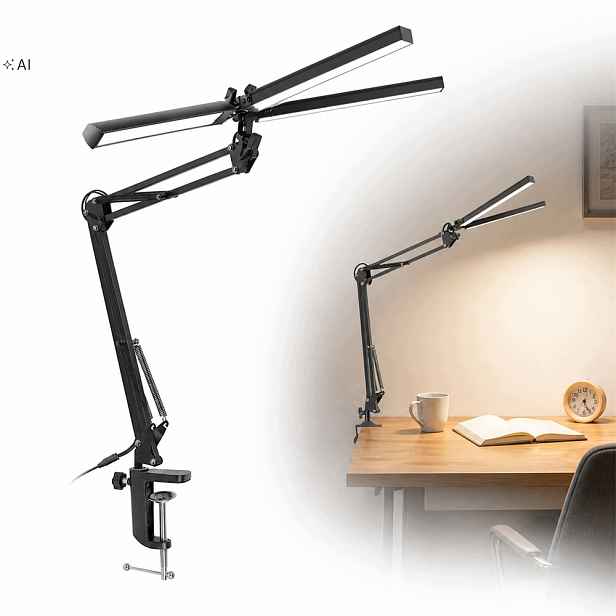 Led Stolní Lampa Na Školní Stůl Kreslicí Lampa Do Kanceláře Stojící 2v1