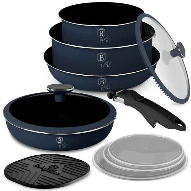 BERLINGERHAUS Sada nádobí s titanovým povrchem 10 ks Deep Sea Collection BH-8416