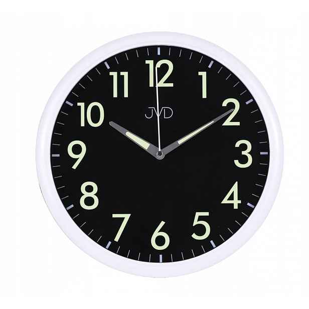 Bílý Nástěnný Hodinový Stroj Jvd HP301.1 Neobrite, Tichý Mechanismus
