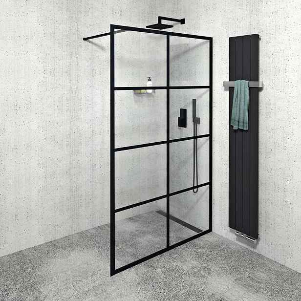 Gelco Cure Black - Sprchová zástěna 120x200 cm, černá mat/čiré sklo CB120