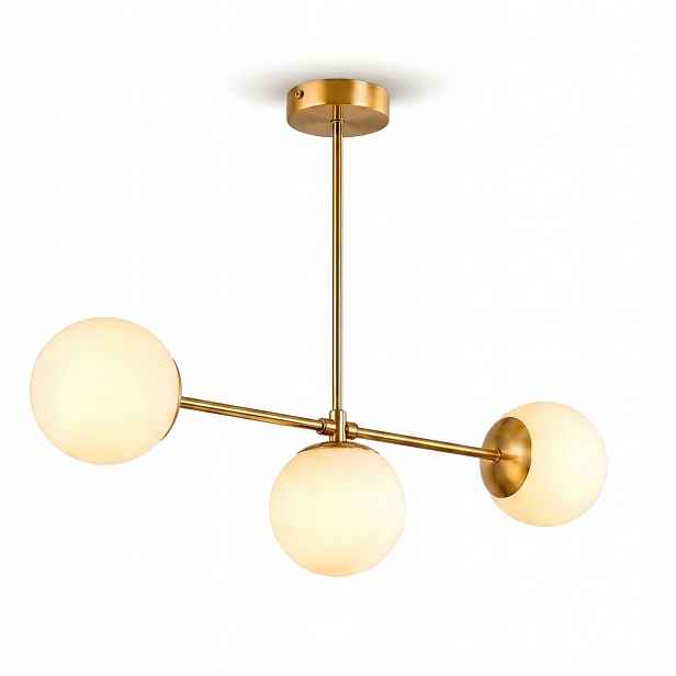 Lustr do pokoje Závěsná stropní lampa Zlatá Led Bílá Stínidla x3 E27