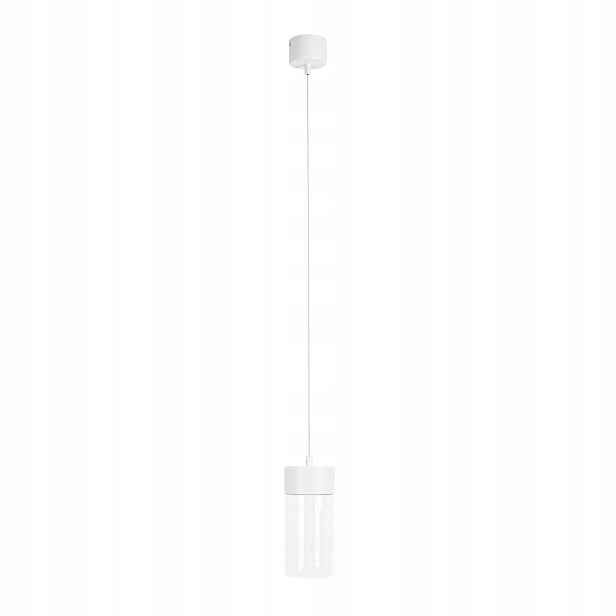 Maxlight Závěsná Led lampa 7W Fusion Bílá skleněná tuba Minimalistická