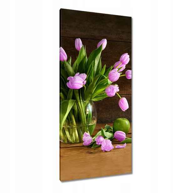 Obrazy 55x115 Fialové tulipány