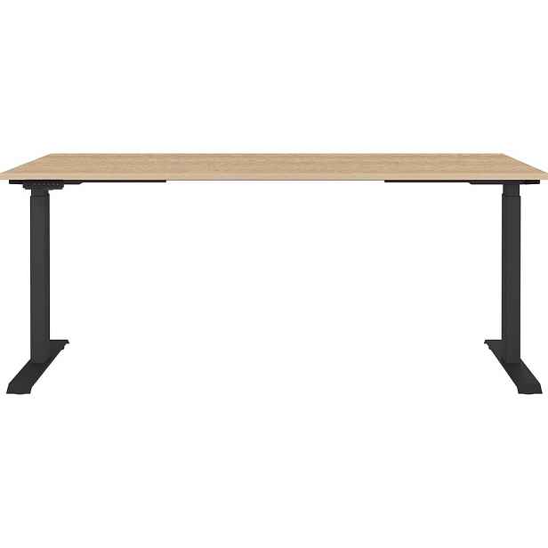 Polohovací pracovní stůl s elektricky nastavitelnou výškou s deskou v dubovém dekoru 80x180 cm Lissabon – Germania