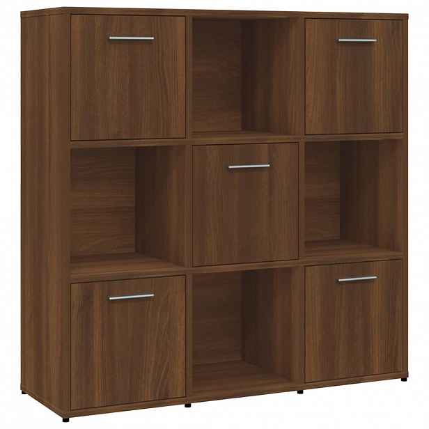 vidaXL Knihovna hnědý dub 90 x 30 x 90 cm kompozitní dřevo