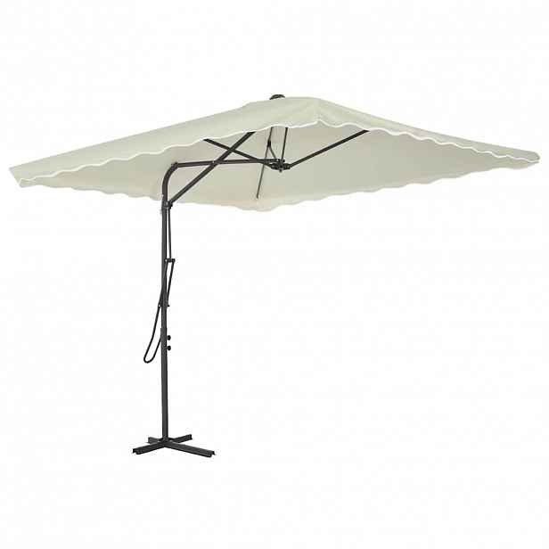 vidaXL Zahradní slunečník s ocelovou tyčí 250 x 250 cm pískový