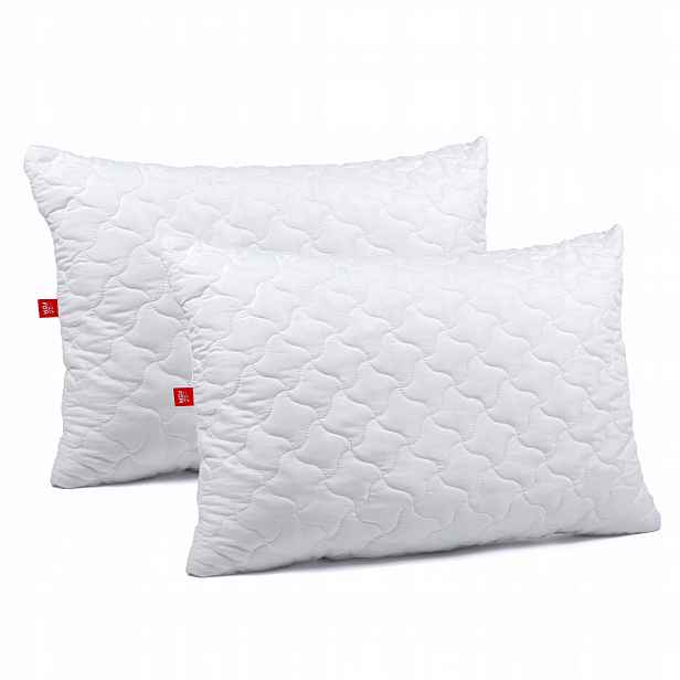 2x Polštář Softi 40x60 Nadýchaný pohodlný zip Prošívaná Vysoká