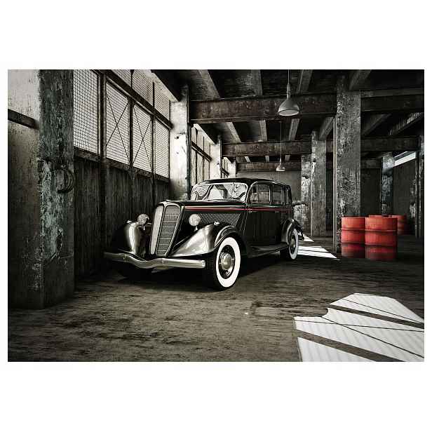 Fototapeta Černý oldtimer loft beton červené akcenty 200x140 lepidlo