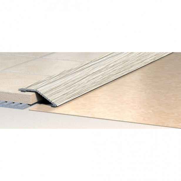 Lišta přechodová "zkosená" Havos dřev. dub bílý, hliník, délka 90 cm, výška hrany 8 mm, LPZ3DBI90