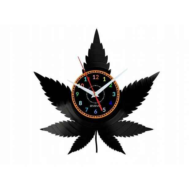 Marihuana Dárek Originální dekorace do domu Hodiny z vinylové desky