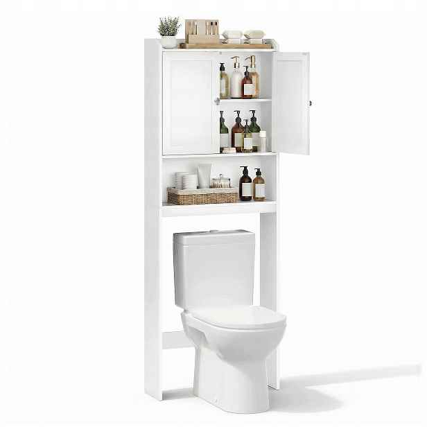 Vasagle Siren Koupelnová skříňka nad Wc Úzká bílá pro malou koupelnu 170 cm