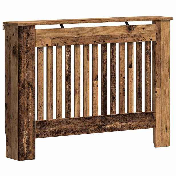vidaXL Kryt radiátoru Staré dřevo 112 x 19 x 81,5 cm Kompozitní dřevo
