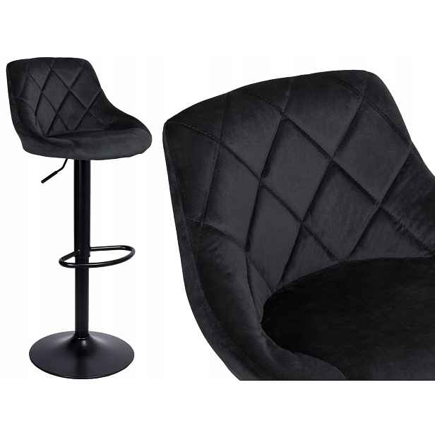 Barová Židle Cydro Black černý Velvet