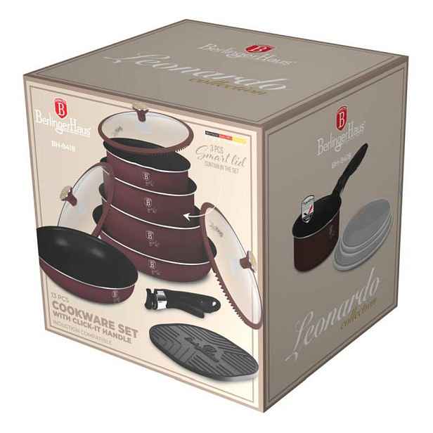 BERLINGERHAUS Sada nádobí s titanovým povrchem 13 ks Leonardo Nordic Collection BH-8418