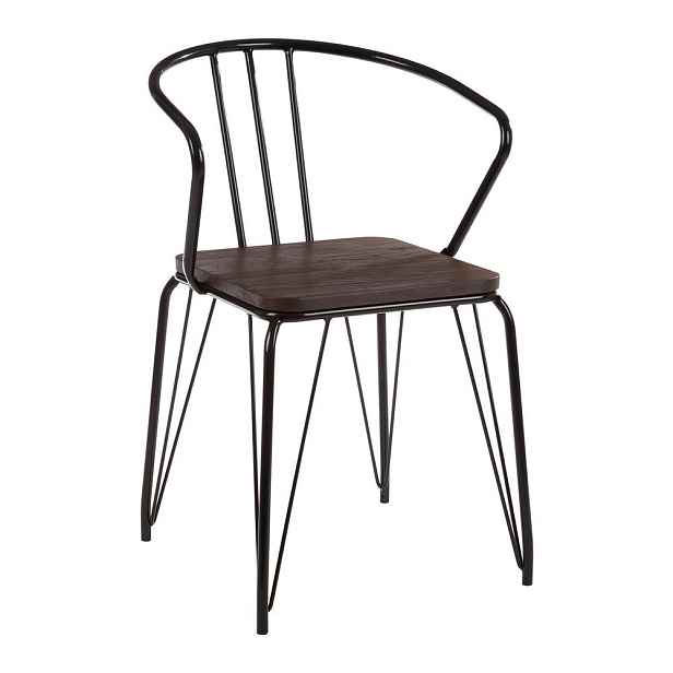 Černá/v přírodní barvě jídelní židle z jilmového dřeva District – Premier Housewares