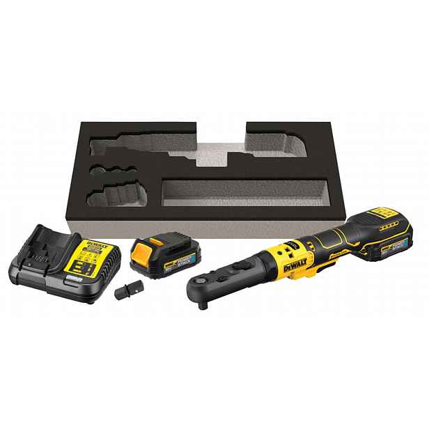 DeWALT - 18V AKU ráčna, 2x aku 1,7 Ah POWERSTACK, nabíječka DCF510E2G