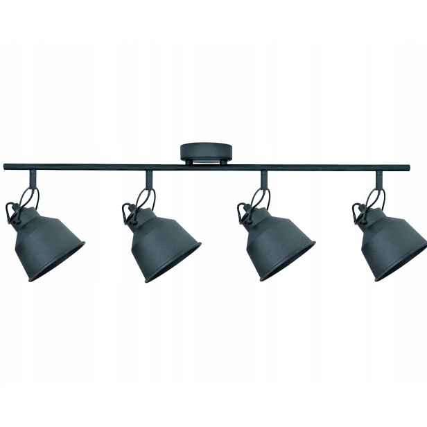 Industriální lampa černá lišta 70 cm s pohyblivými stínidly 4xE14 8W Niko Polux