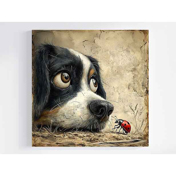Obraz Na Plátně Canvas Pes Bernský Beruška Zvědavost Přátelství 50x50