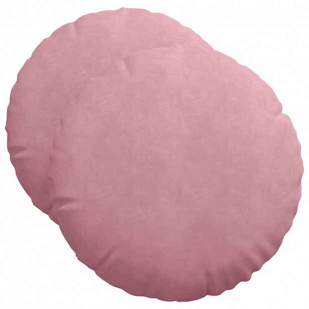 vidaXL Polštáře na sedadla 2 ks samet Růžová Ø50 x 19 cm
