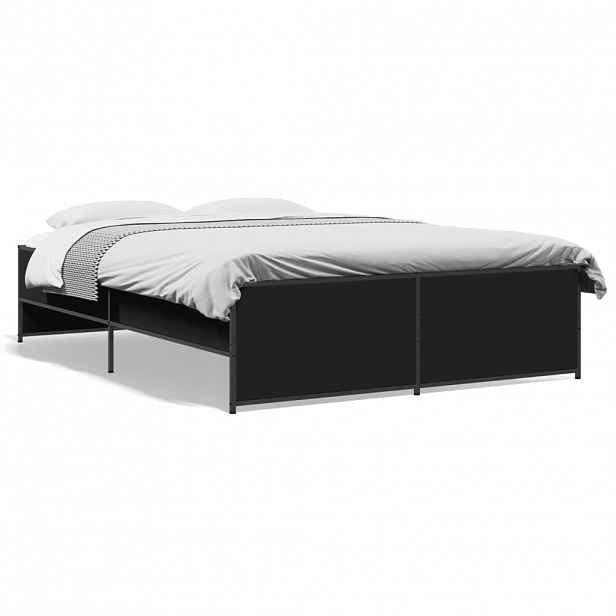 vidaXL Rám postele černý 120 x 200 cm kompozitní dřevo a kov