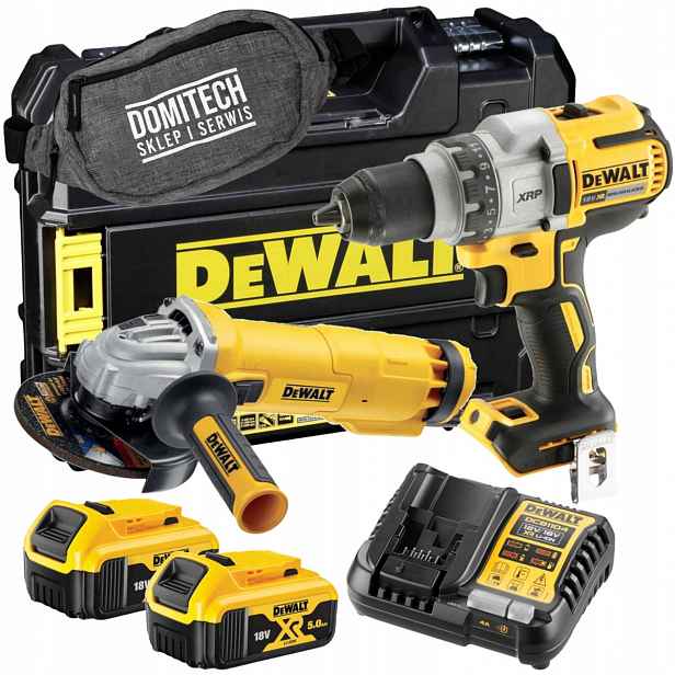 Dewalt DCD991NT Aku Vrtačka Úhlová Bruska DWE4237 2x5,0Ah Ledvinka