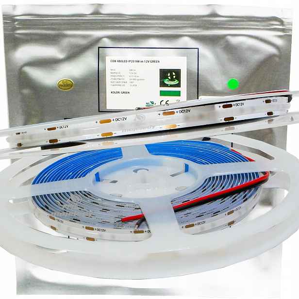 Neon Led páska 2835 Cob 12V 45W 9W-m zelená Green