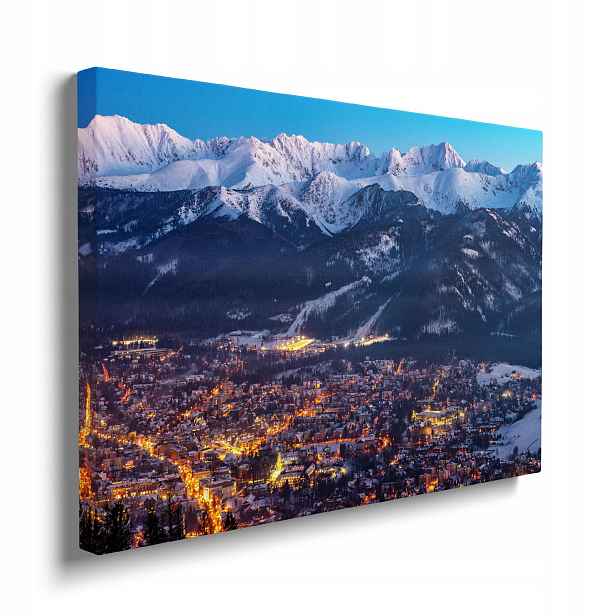Obraz na plátně Město v horách polské hory Zakopané pohled 70x50 cm