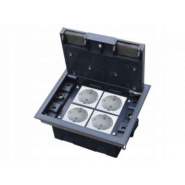 Podlahová krabice (floorbox) 4M (45x45) s nastavitelnou hloubkou pro podlahu tec