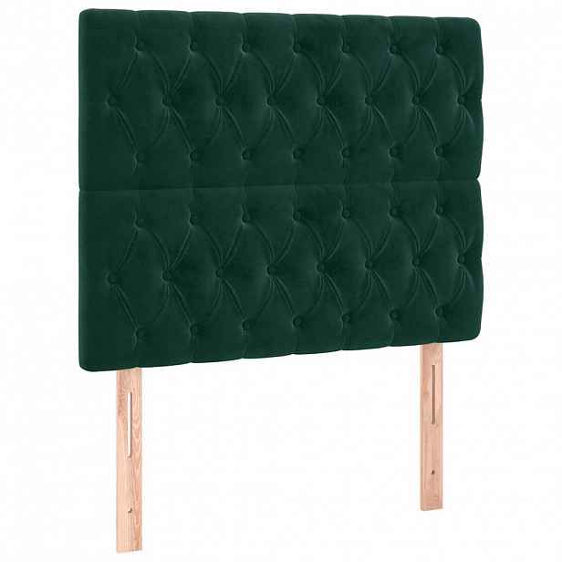vidaXL Čelo postele tmavě zelené 90x7x118/128 cm sametové