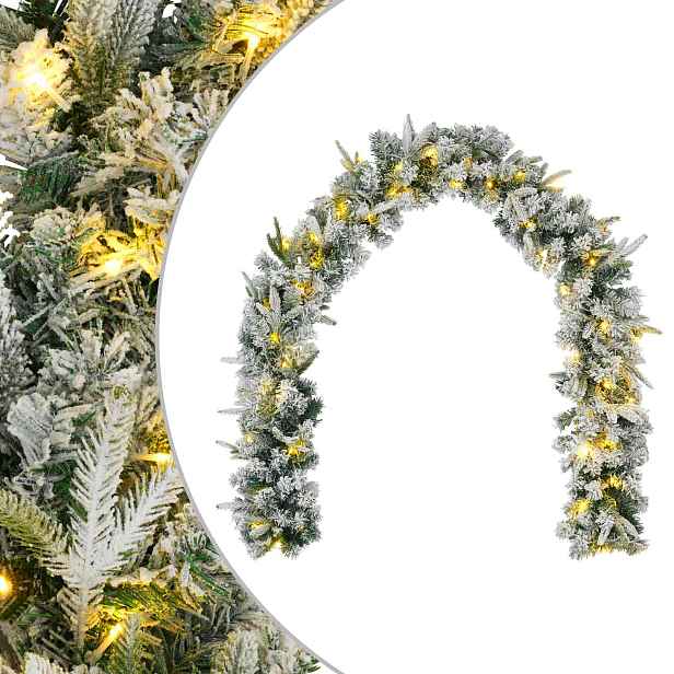 vidaXL Vánoční girlanda Zelená a bílá 270 cm PVC a PE 50 LED