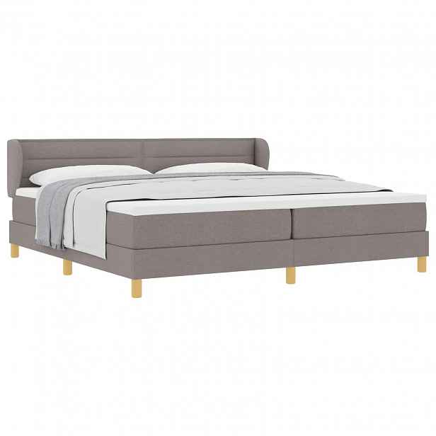 vidaXL Postel s boxspringem s čelo Taupe 200 x 200 cm textil