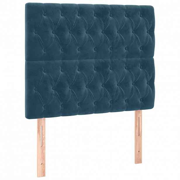 vidaXL Čelo postele tmavě modré 90x7x118/128 cm sametové