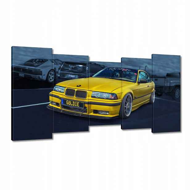 Obrazy 150x80 Zlatý automobil Bmw Auto