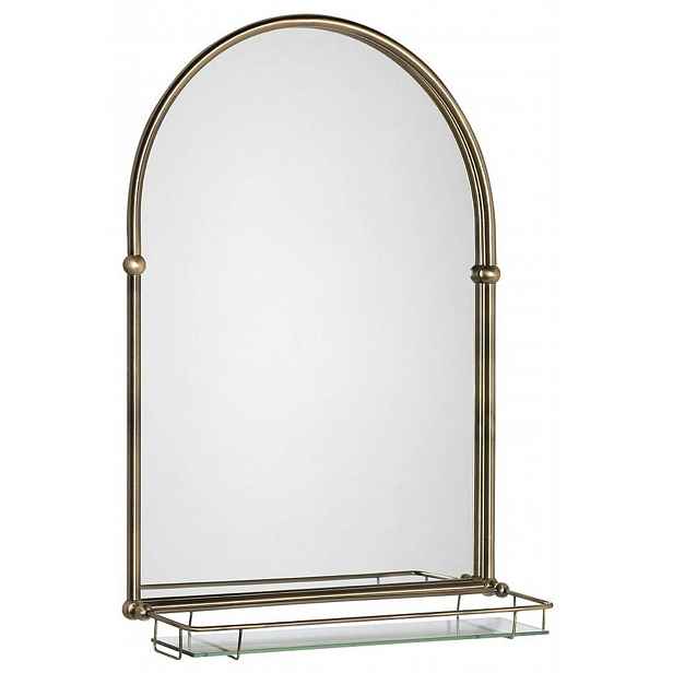 Sapho - Zrcadlo Tiga 48x67 cm, s poličkou, bronz HZ206