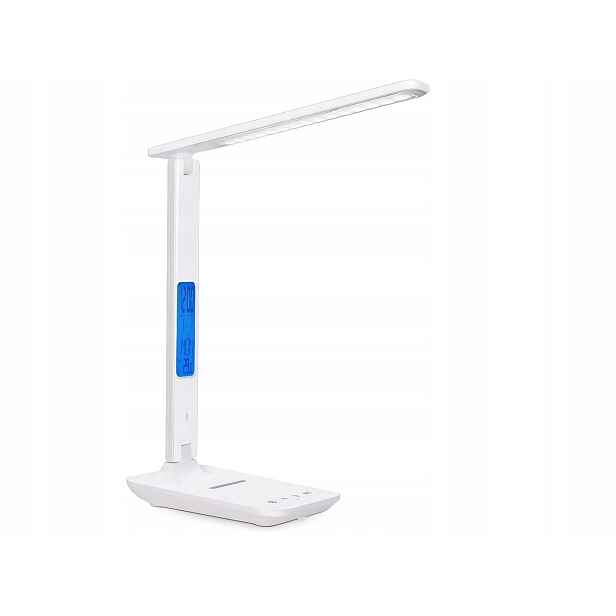 Verk 12256 Led stolní lampa s meteo stanicí bílá