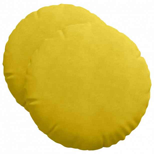 vidaXL Polštáře na sedadla 2 ks samet Žlutá Ø50 x 19 cm
