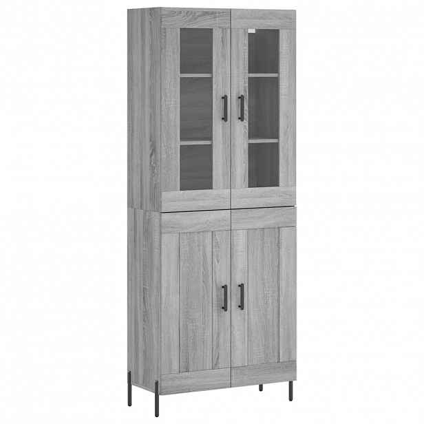 vidaXL Skříň highboard šedá sonoma 69,5 x 34 x 180 cm kompozitní dřevo