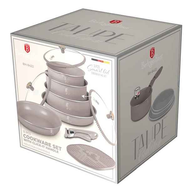 BERLINGERHAUS Sada nádobí s titanovým povrchem 13 kusů Taupe Nordic Collection BH-8422