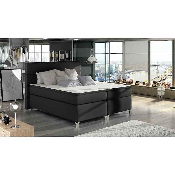 Boxspring Amadeo Rozměr: 140 x 200 cm, látka: Soft 11, Varianta: Bez LED osvětlení