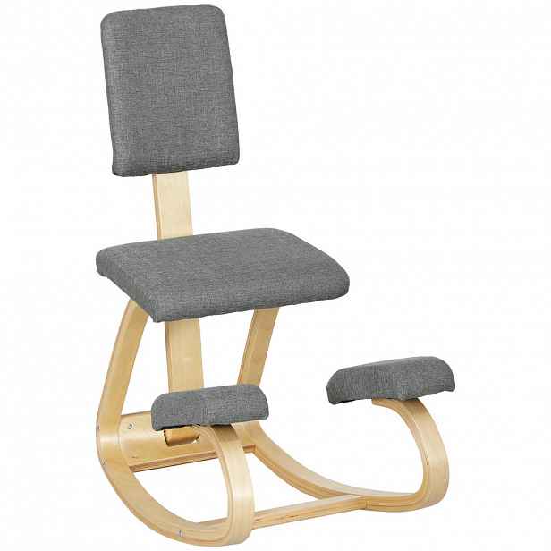 HOMCOM KOLENNÍ STOLIČKA Ergonomická kolenní stolička Šedá
