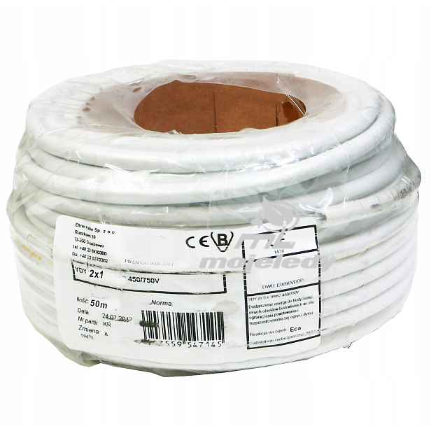 Kabel Ydy 2x1 mm 450/750 V měděný drát Cu 2x1 50 m