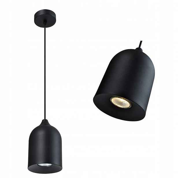 Kovová závěsná lampa Nilo černá 1xGU10 do jídelny Light Prestige