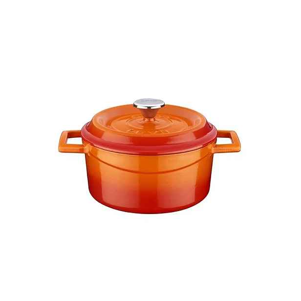 Litinový mini hrnec kulatý 10 cm oranžový
