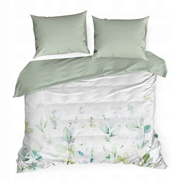 Povlečení VERANO10 220x200 Design91 bílá olivová botanický potisk větvičky