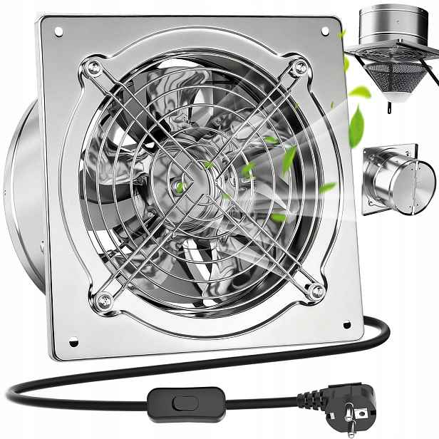 Průmyslový Nástěnný Odsávací Ventilátor 525 M³/h Do Kuchyně, Koupelny