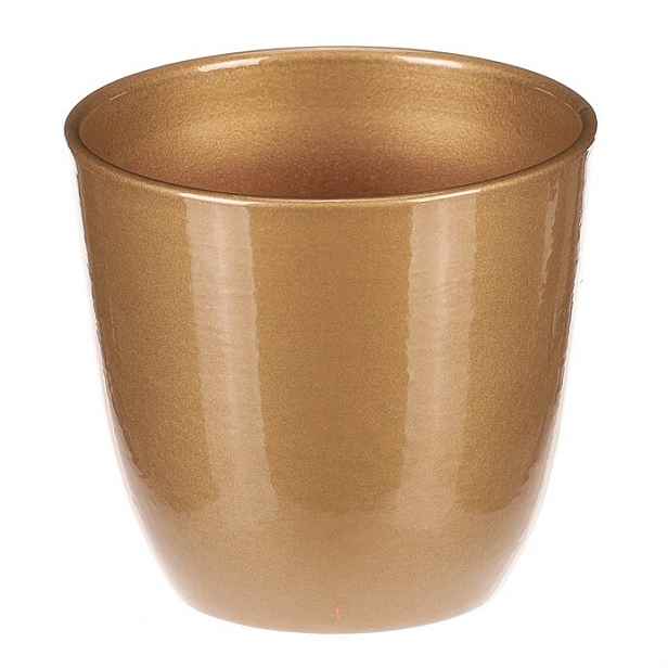 Keramický obal na květiny Terakota, pr. 25 cm, zlatá
