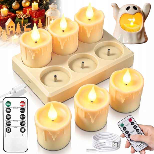 Svíčka Led Lampička Tealight Vložka Hřbitovní Svíčka Světlo S Časovačem Nastavitelná 2 Režimy