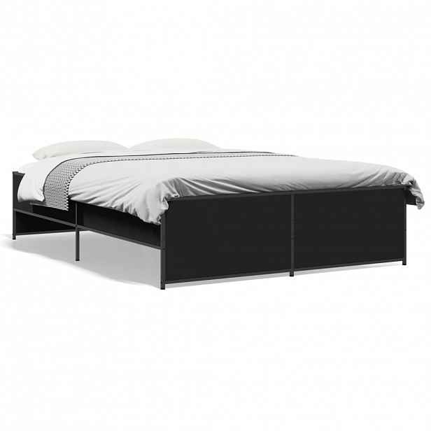 vidaXL Rám postele černý 140 x 190 cm kompozitní dřevo a kov
